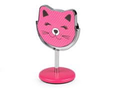 Kozmetické zrkadlo stolová mačka - pink