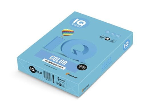 IQ Farebný papier A4 - azúrovo modrý AB48, 80g/m2, 500 listov