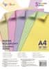 Farebné papiere A4 - zložka 100 listov, 5 pastelových farieb