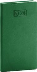 Diár 2024: Aprint - zelený, vreckový, 9 × 15,5 cm
