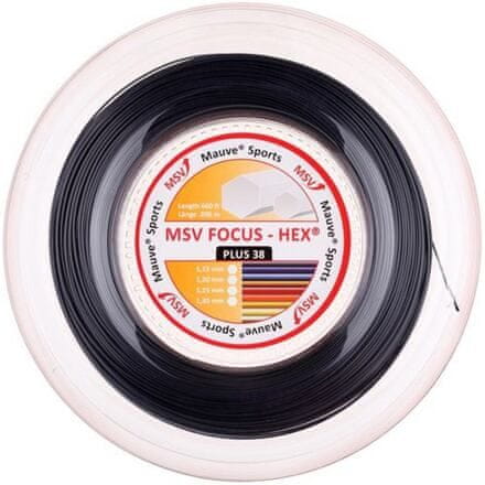 MSV Focus HEX Plus 38 tenisový výplet 200 m čierna priemer 1,20