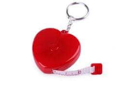 Zvinovací meter srdca dĺžka 150 cm - červená