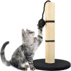 Malatec Škrabadlo pre mačky - stĺpik s hračkou 45 cm - čierny