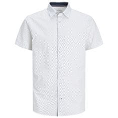 Jack&Jones Plus Pánska košeľa JJPLAIN Slim Fit 12254851 White (Veľkosť 4XL)