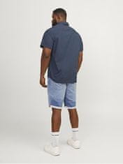 Jack&Jones Plus Pánska košeľa JJPLAIN Slim Fit 12254851 Navy Blazer (Veľkosť 3XL)