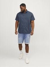 Jack&Jones Plus Pánska košeľa JJPLAIN Slim Fit 12254851 Navy Blazer (Veľkosť 4XL)