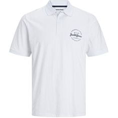Jack&Jones Pánske polo tričko JJFOREST Standard Fit 12248621 White (Veľkosť L)