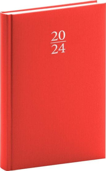 Diár 2024: Capys - červený, denný, 15 × 21 cm