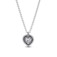 Pandora Strieborný náhrdelník s trblietavým srdiečkom Timeless 393099C01-45