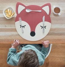 Zeller Podložka pre deti s motívom líšky, červená, priemer 38 cm