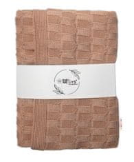 Baby Nellys Luxusná bavlnená pletená deka, dečka CUBE, 80 x 100 cm - béžová