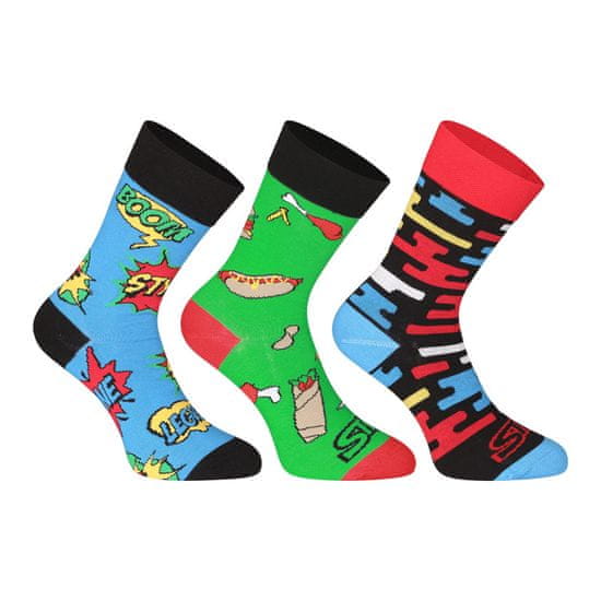 Styx 3PACK veselé ponožky vysoké viacfarebné (H955115453)