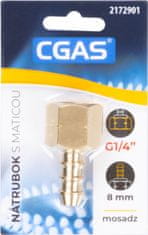 Strend Pro Nátrubok CGAS, na plyn, jednocestný, závit G G1/4''-LH, s maticou