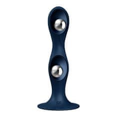 Satisfyer Satisfyer Double Ball-R (Dark Blue), análný kolík s vibračnou guľôčkou