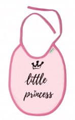 Baby Nellys Nepromokavý podbradník, 24 x 23 cm veľký Little princess - ružová