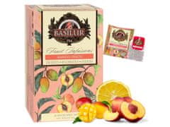 Basilur BASILUR Fruit Infusions - Ovocný bylinkový čaj bez kofeínu s prírodnou arómou broskyne, manga, 20 x 2 g x6