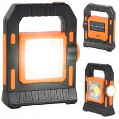 Verk  12290 Solárne LED multifunkčné prenosné kempingové svietidlo USB dobíjacie oranžové