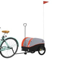Vidaxl Vozík za bicykel, čierno oranžový 30 kg, železo