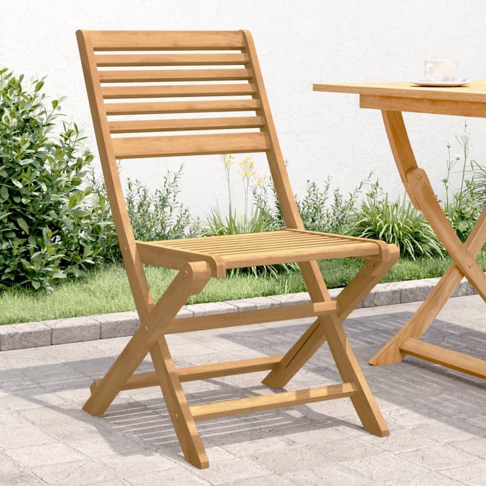 shumee Skladacie záhradné stoličky 2 ks 48,5x61,5x87 cm akáciový masív
