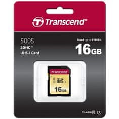 Transcend Paměťová karta 500S SDHC 16GB UHS-I U1 (Class 10) (95R/ 60W)