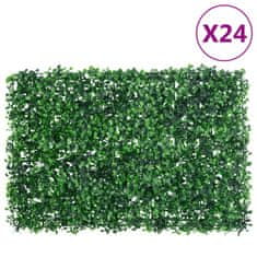 Vidaxl Umelý plot z listových kríkov 24 ks zelený 40x60 cm