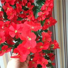 Netscroll Umelo kvetinové visiace kvety, umelé visiace kvety s prírodným vzhľadom na vonkajšie alebo vnútorné použitie, na terasu, záhradu, balkón, svadby, oslavy, chodbu, 80cm, červenej farby, HangingFlowers