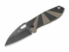 CRKT CR-2440 HERON BLACK TAN vreckový nôž 7,4 cm, Black Stonewash, G10, uhlíkové vlákno