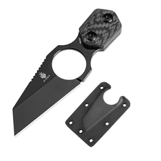 Kizer 1052A2 Variable Wharncliffe Black nôž na krk 8,7cm, Stonewash, čierna, uhlíkové vlákno, puzdro
