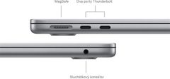 Apple MacBook Air 15, M3 8-core/8GB/256GB SSD/10-core GPU, vesmírně šedá (M3, 2024) (MRYM3SL/A)