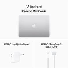 Apple MacBook Air 15, M3 8-core/8GB/256GB SSD/10-core GPU (MRYP3SL/A), strieborná (M3, 2024)