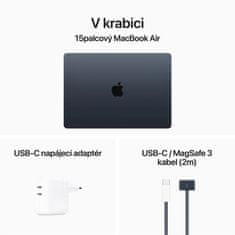Apple MacBook Air 15, M3 8-core/8GB/256GB SSD/10-core GPU, temně atramentová (M3, 2024) (MRYU3SL/A)
