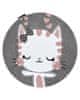 Detský kusový koberec Petit Kitty cat grey kruh 120x120 (priemer) kruh