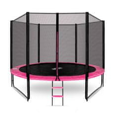 Trampolína 305 cm Ružová + ochranná sieť + rebrík