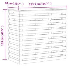 Vidaxl Vonkajší barový stolík voskový 113,5x50x103 cm borovicový masív