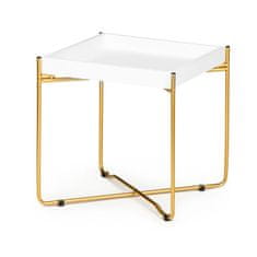 ModernHome Odkladací stolík - bielo-zlatý