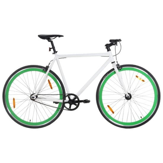 Petromila vidaXL Bicykel s pevným prevodom bielo-zelený 700c 55 cm