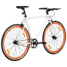 Petromila vidaXL Bicykel s pevným prevodom bielo-oranžový 700c 55 cm