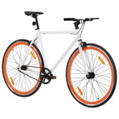 Petromila vidaXL Bicykel s pevným prevodom bielo-oranžový 700c 59 cm