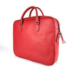 VegaLM Kožená pracovná cestovná taška v červenej farbe