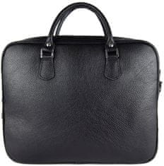 VegaLM Kožená pracovná cestovná taška v čiernej farbe