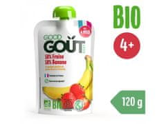 Good Gout 3x BIO Ovocné pyré bez lepku Jahoda a banán 120 g