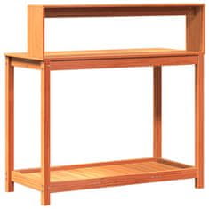 Vidaxl Stôl na presádzanie s policami hnedý 108x50x109,5 cm borovica