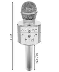 Izoxis 22188 Karaoke mikrofón - strieborný