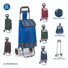 EDCO Nákupní taška ED-249769motm Nákupní taška na kolečkách modrá s tmavým poklopem