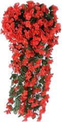 Netscroll Umelo kvetinové visiace kvety, umelé visiace kvety s prírodným vzhľadom na vonkajšie alebo vnútorné použitie, na terasu, záhradu, balkón, svadby, oslavy, chodbu, 80cm, červenej farby, HangingFlowers.