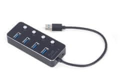 Gembird USB HUB 4-portový USB 3.1 Gen1, s vypínači