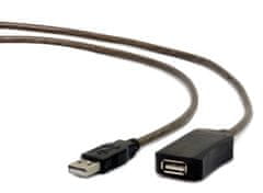 Gembird CABLEXPERT prodlužovací kábel USB 2.0, aktivní, 10m, čierna