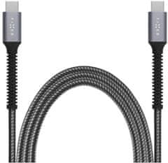 FIXED odolný nabíjecí a datový kábel Armor USB-C - USB-C, 2m, USB 2.0, PD 240W, šedá