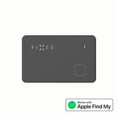 FIXED Smart tracker Tag Card s podporou Find My, bezdrátové nabíjení, čierna