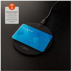 FIXED Smart tracker Tag Card s podporou Find My, bezdrátové nabíjení, modrá